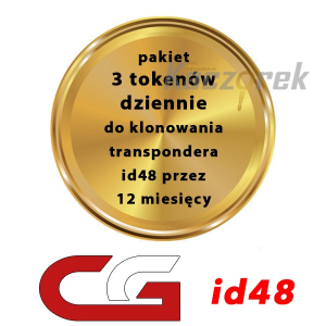 CGDI - pakiet 3 tokenów dziennie do klonowania transpondera id48 przez 12 miesięcy